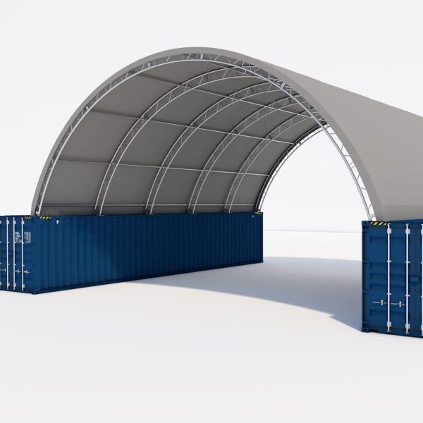 Refugio Domo para Contenedor de 40 Pies a Medida – Estructura de Acero con Cubierta de PVC Impermeable — imagen 2
